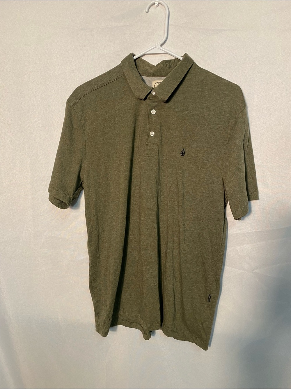 Volcom Olive Green Men's Polo Shirt - Classic Short Sleeve